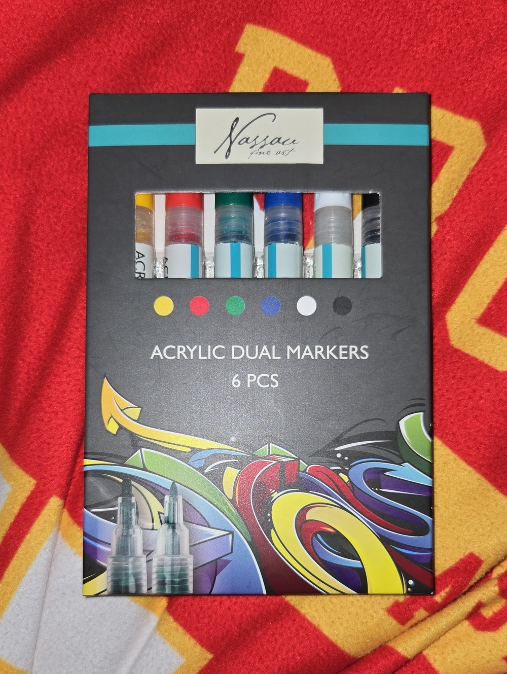 Nassau Fine Art Acrylic Dual Markers - 6 Pc - Multi Color